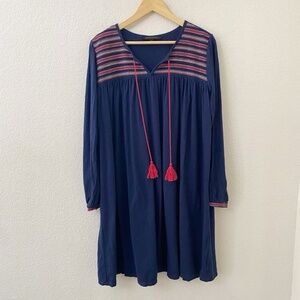 🎆 NEW YEARS SALE 🎇 DownEast Madeline Tassel Dress Size Large Knit Embroidered